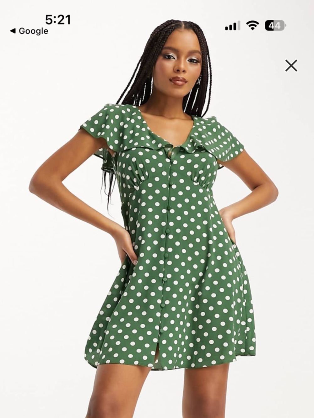 ASOS Green Polka Dot Mini Dress